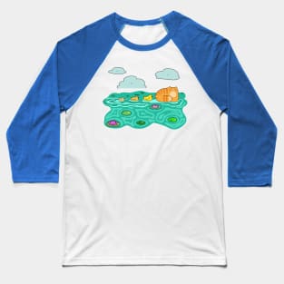 Mama Cat and her Ducklings Baseball T-Shirt